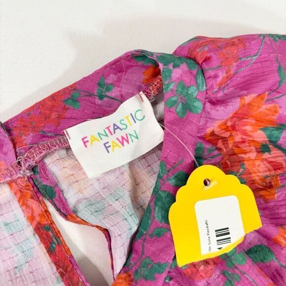 Fantastic Fawn Dress Womens Medium Pink Floral Puff Sleeve Mini NWT Cottagecore - Picture 4 of 12